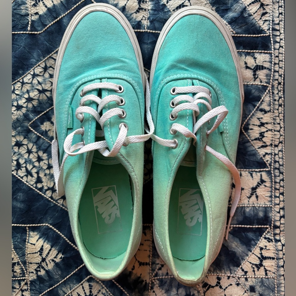 teal Ombré vans